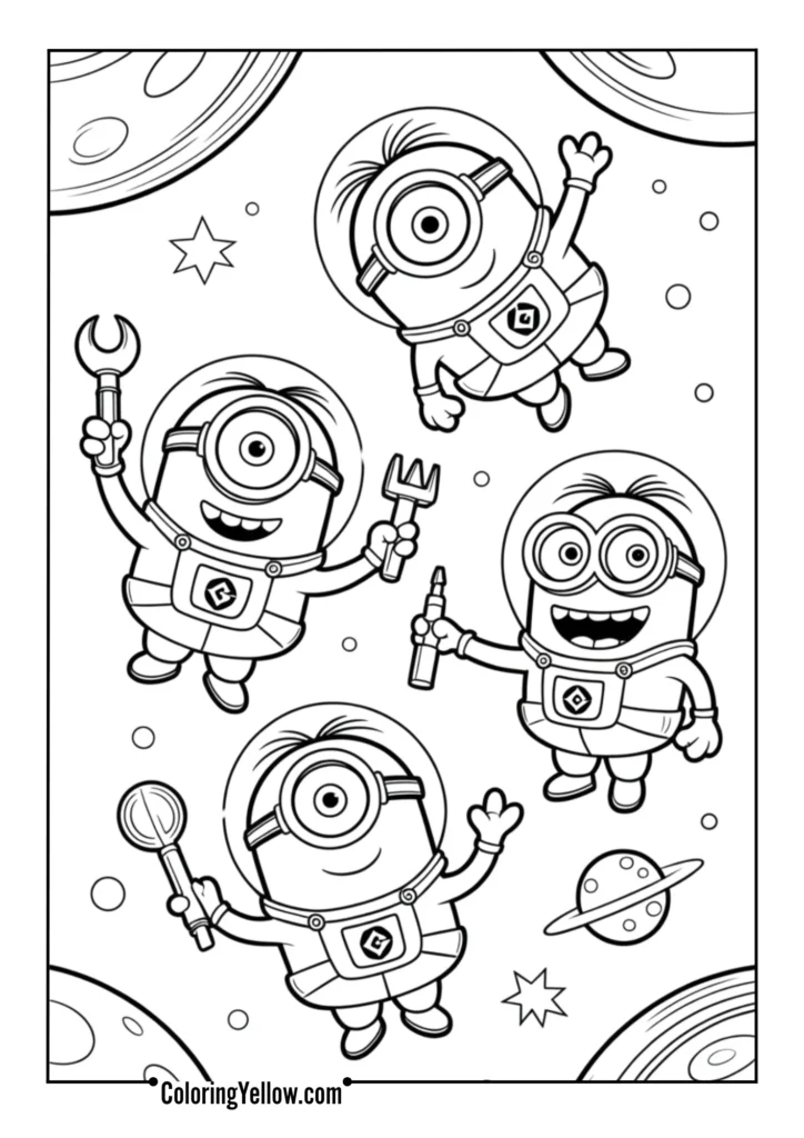 Astronaut Minions in Space