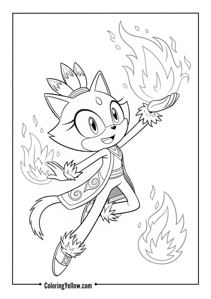 Blaze the Cat with Flames