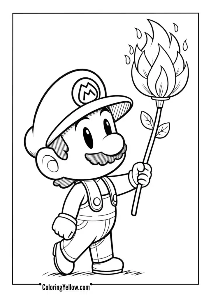 Chibi Mario with Fire Flower