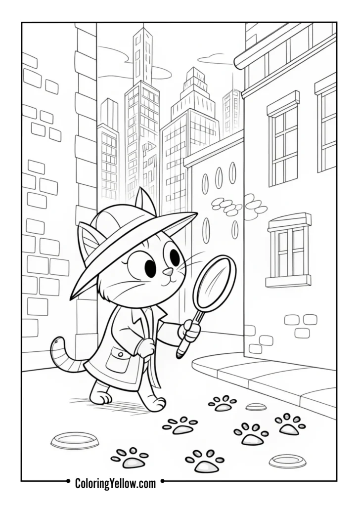 Detective Cat in Alley