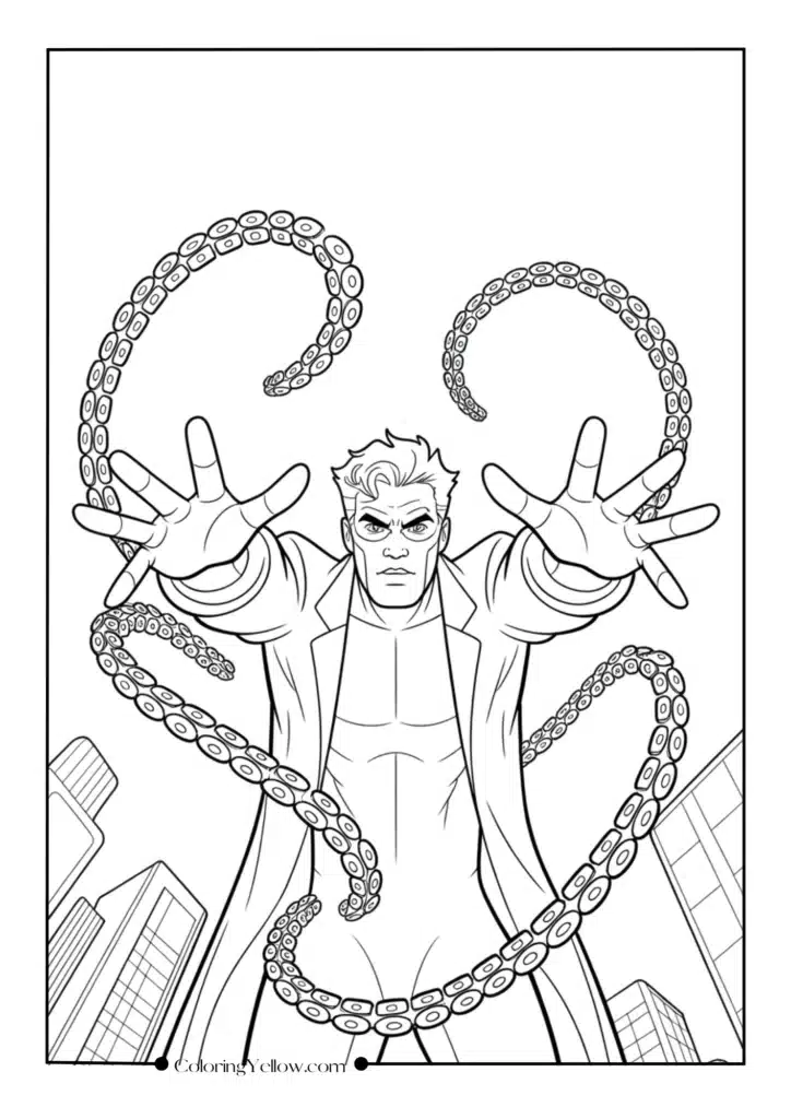 Doctor Octopus Attacking with All Four Arms Extended