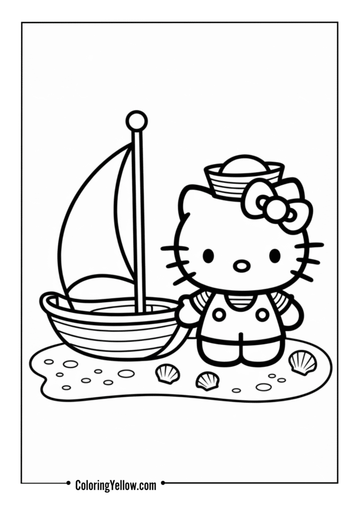 Hello Kitty dressed as a sailor