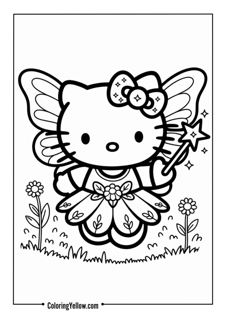 Hello Kitty in a magical fairy costume