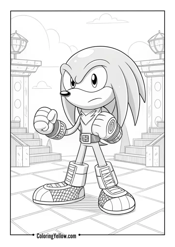 Knuckles Guarding the Master Emerald