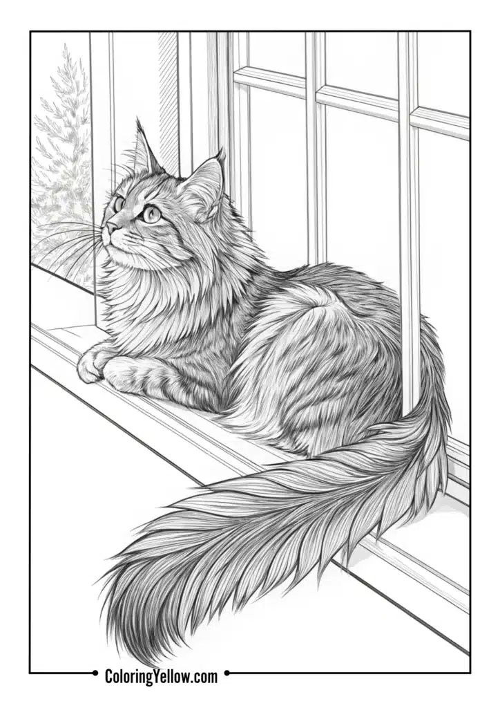 Maine Coon on a Windowsill