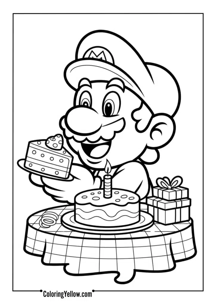 Mario Eating Cake