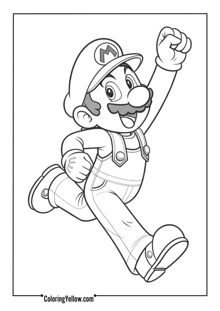 Mario Jumping with Fist Raised