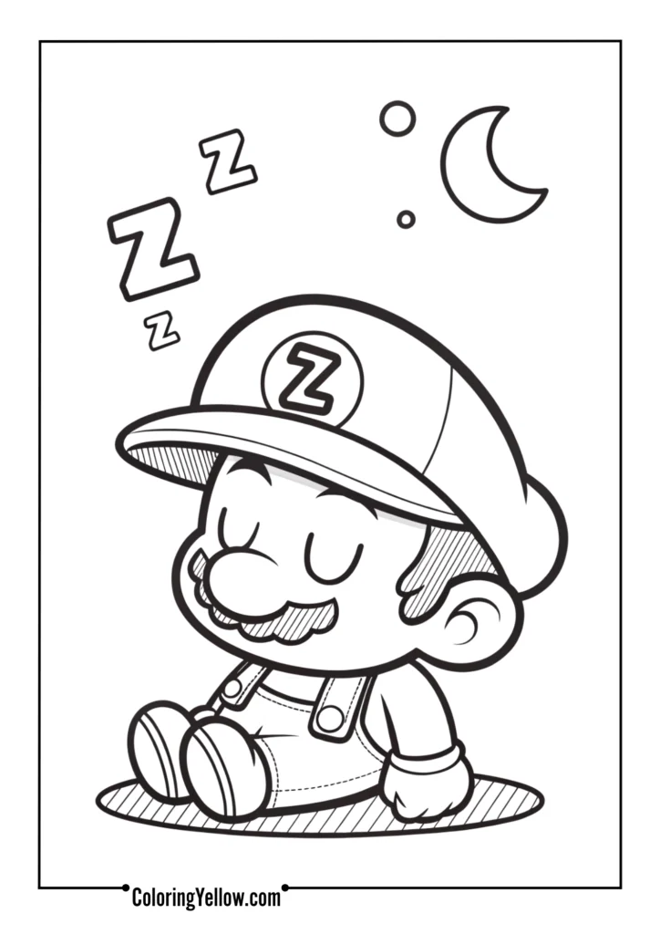 Mario Sleeping with Hat Down