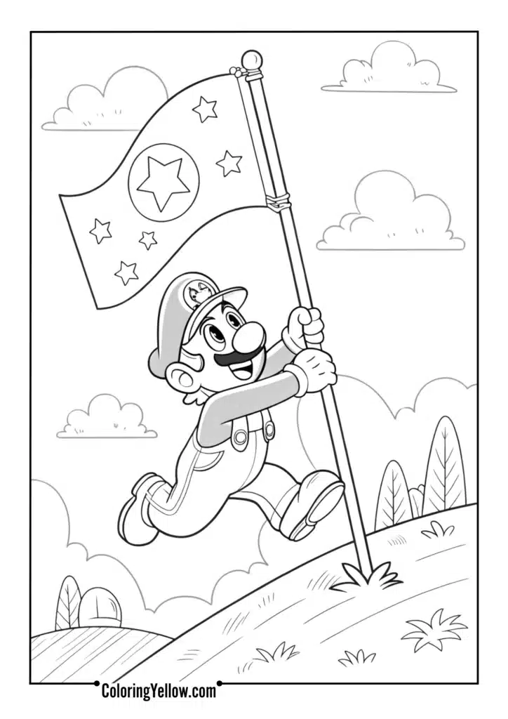 Mario Sliding Down Flagpole