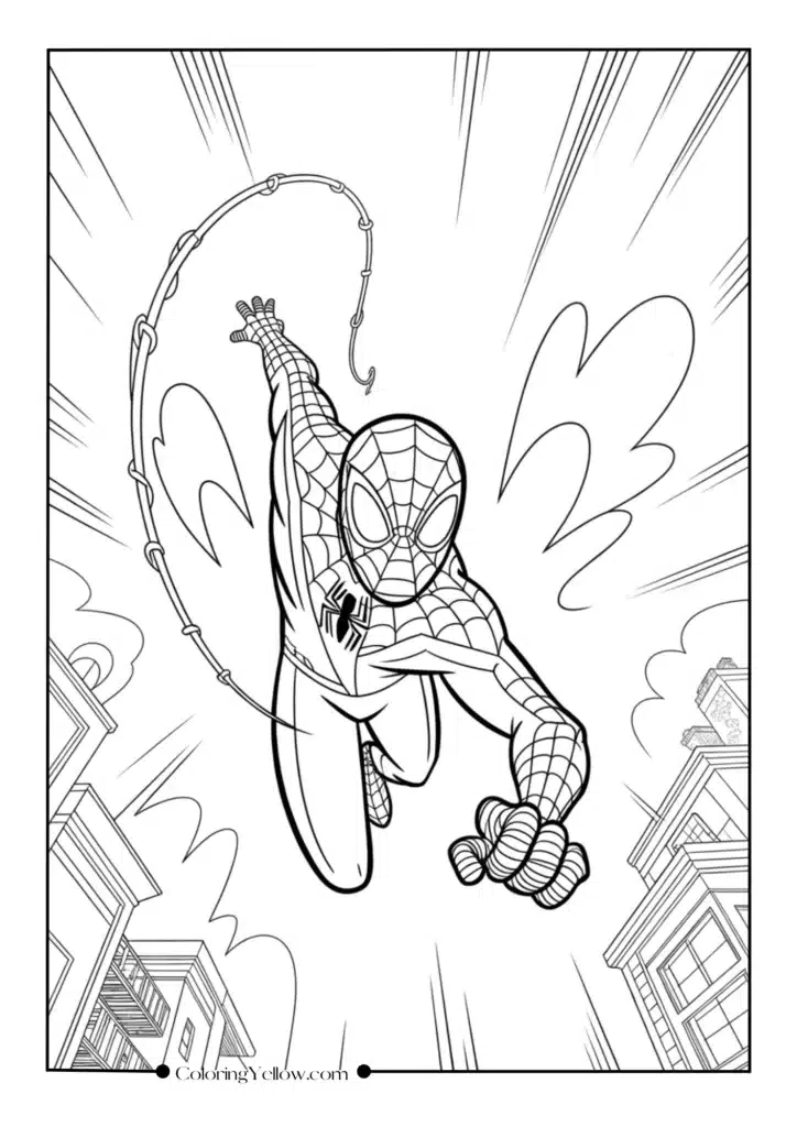 Miles Morales Leaping with Motion Lines