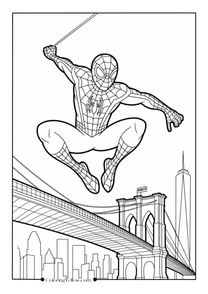 Miles Morales Swinging Through Brooklyn