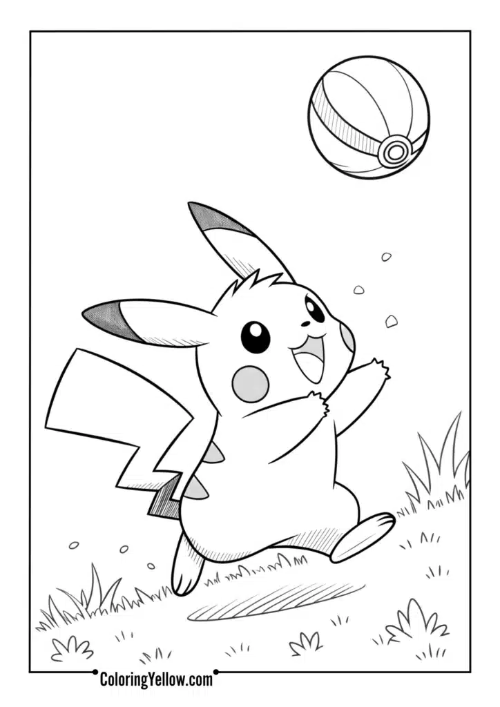 Pikachu Playing with Ball