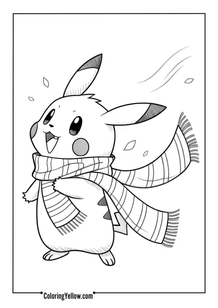 Pikachu Wearing Scarf