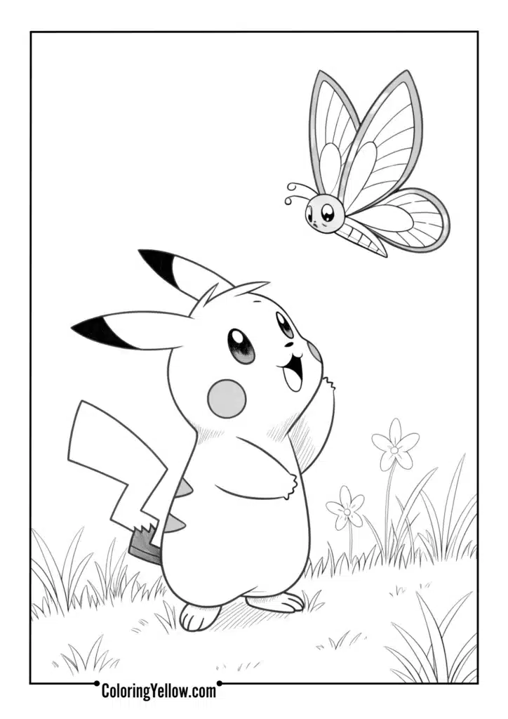 Pikachu and Butterfree