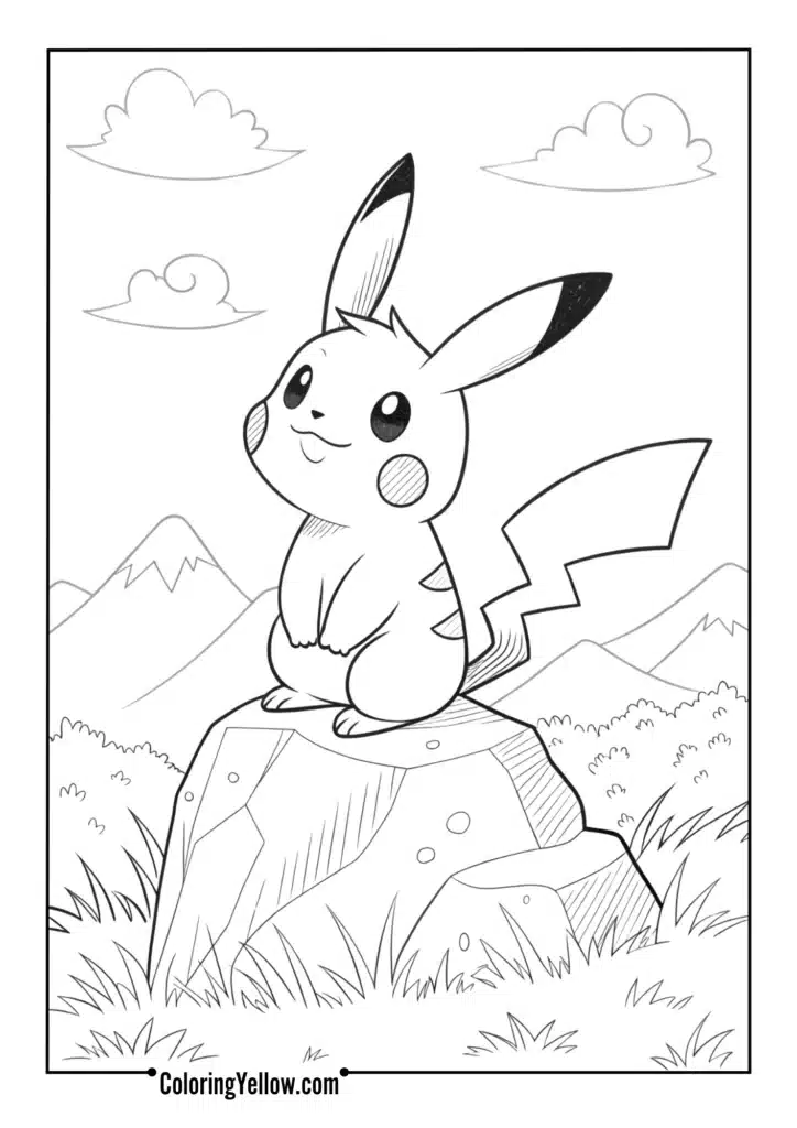 Pikachu on a Rock