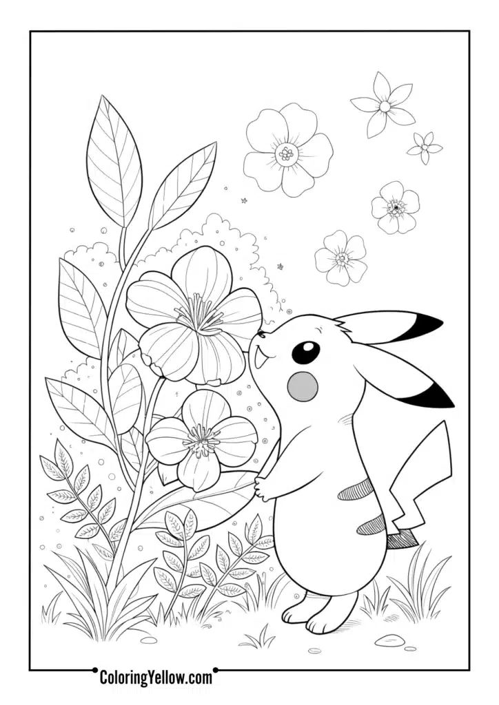 Pikachu with Flowers