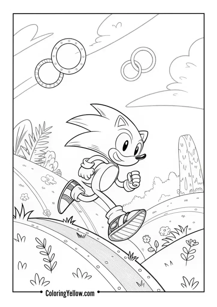 Sonic Running Through Green Hill Zone