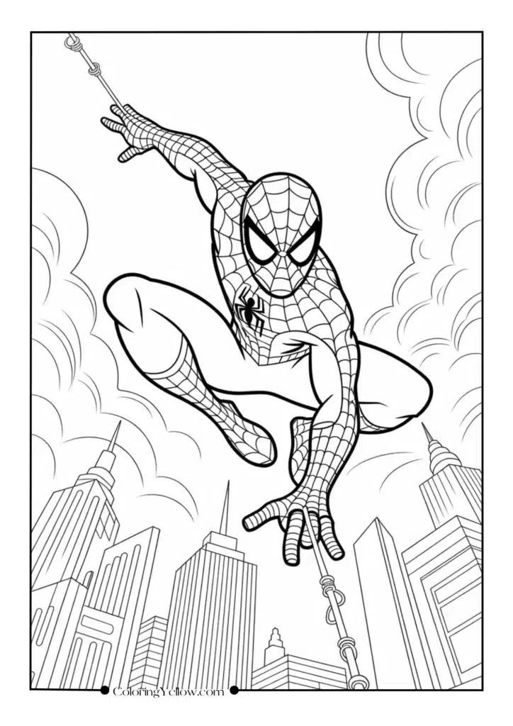 Spider-Man Shooting Webs in Action Pose