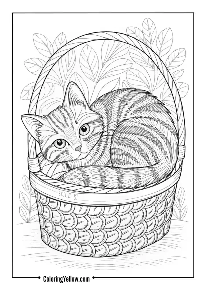 Tabby in a Basket