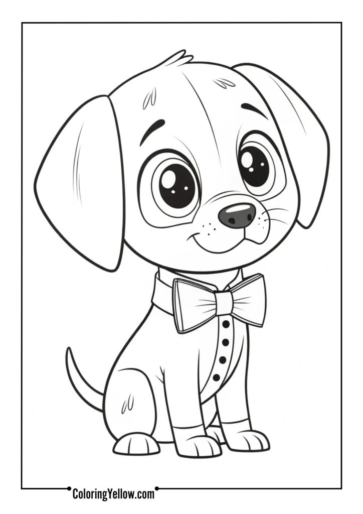 Chibi-Style Pup with Bow Tie