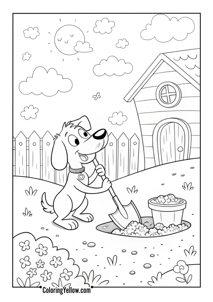 Dog Digging for Buried Treasure