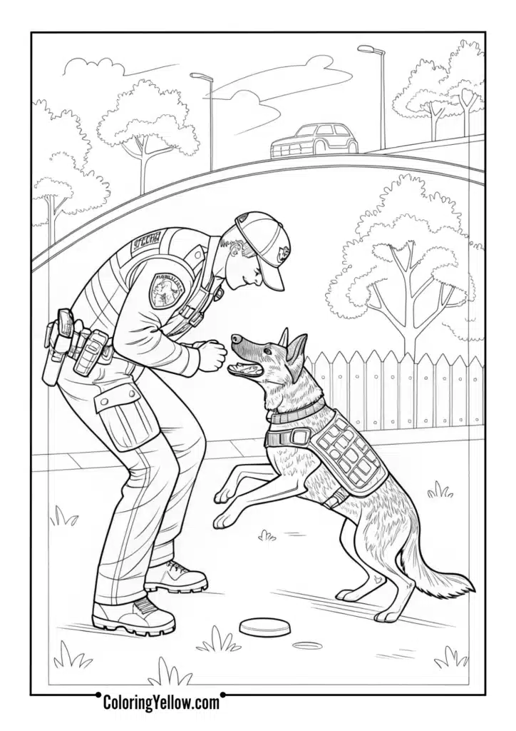 Police Dog Training Action